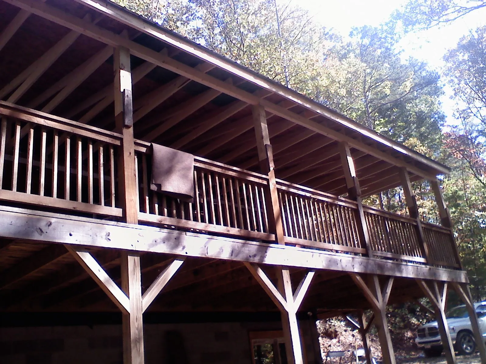 Timber framing under a new elevated porch and deck — Roof Leak Repair in Sanibel by Roofing Brothers